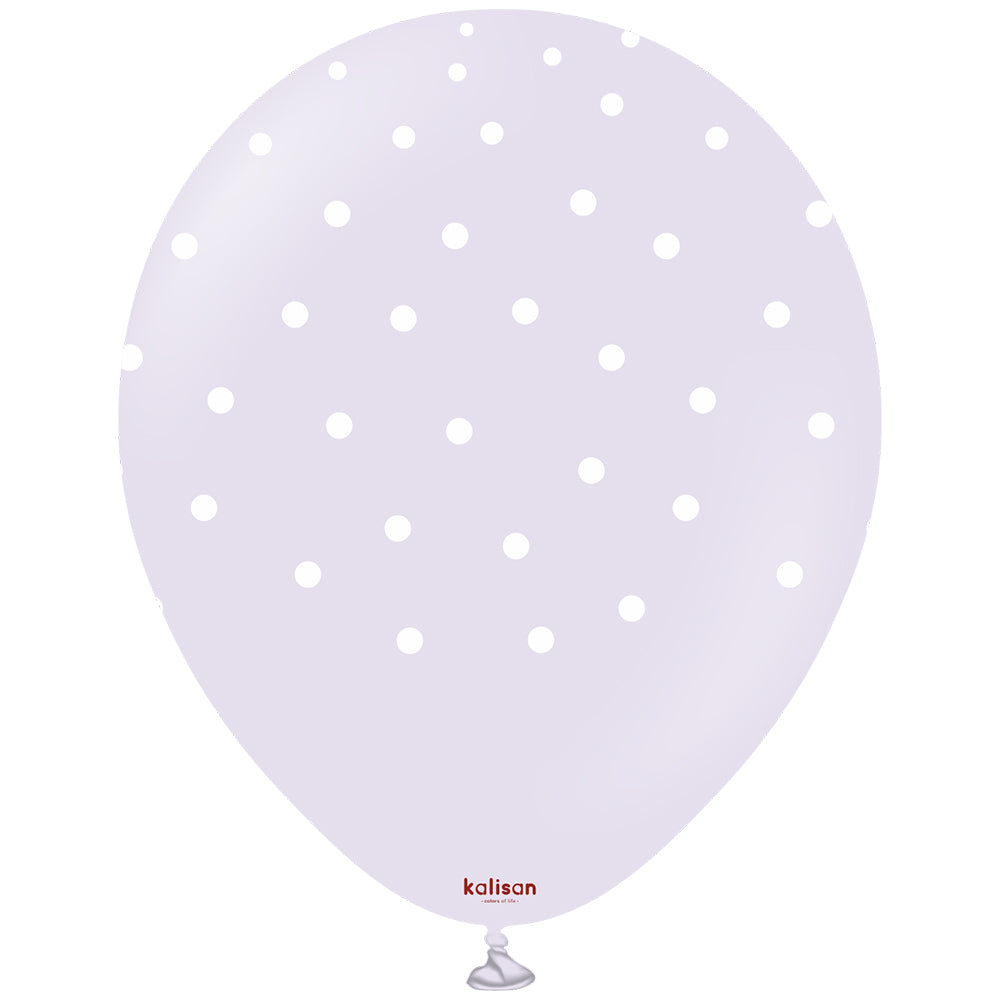 SET 25 Latex Balloons 30cm Macaron assorted with white polka dots