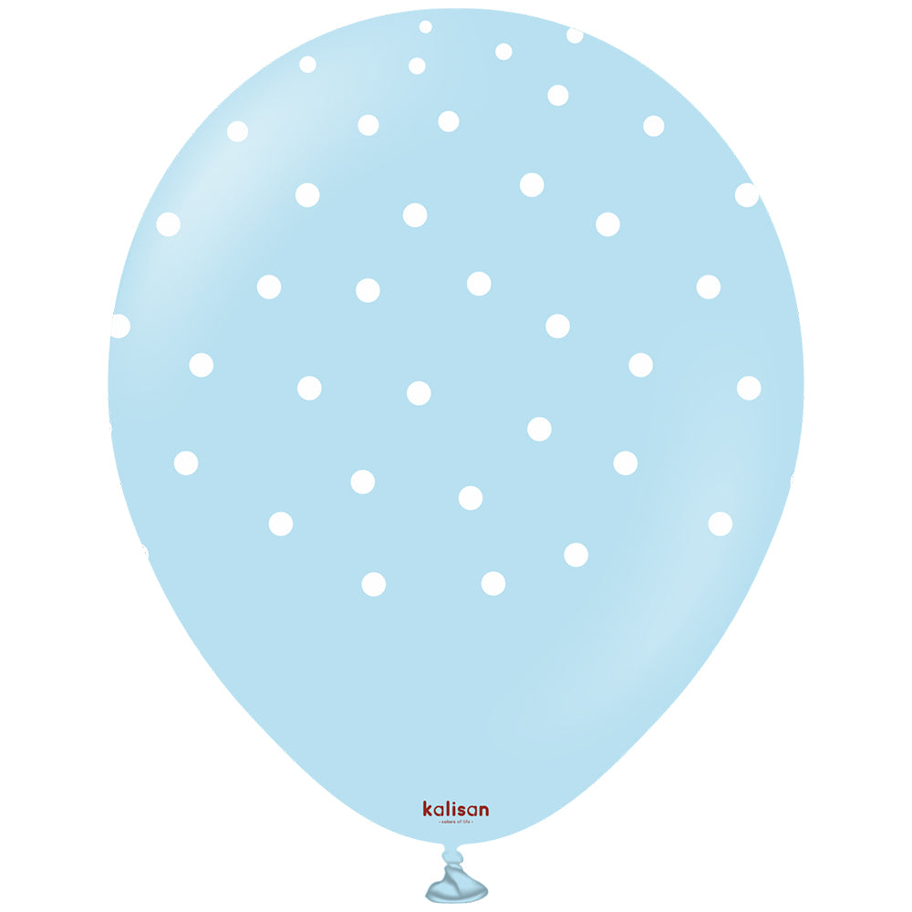 SET 25 Latex Balloons 30cm Macaron assorted with white polka dots