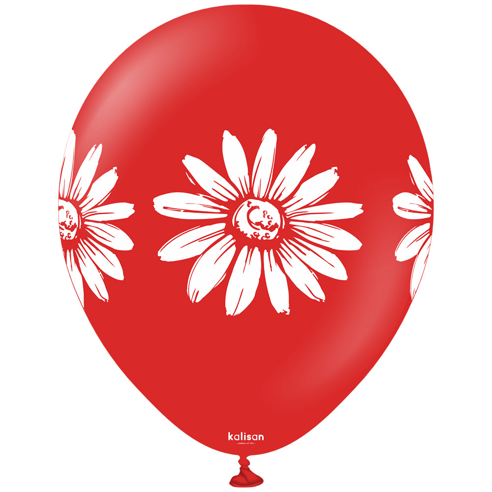 SET 25 Latex balloons 30cm assorted with Daisy print