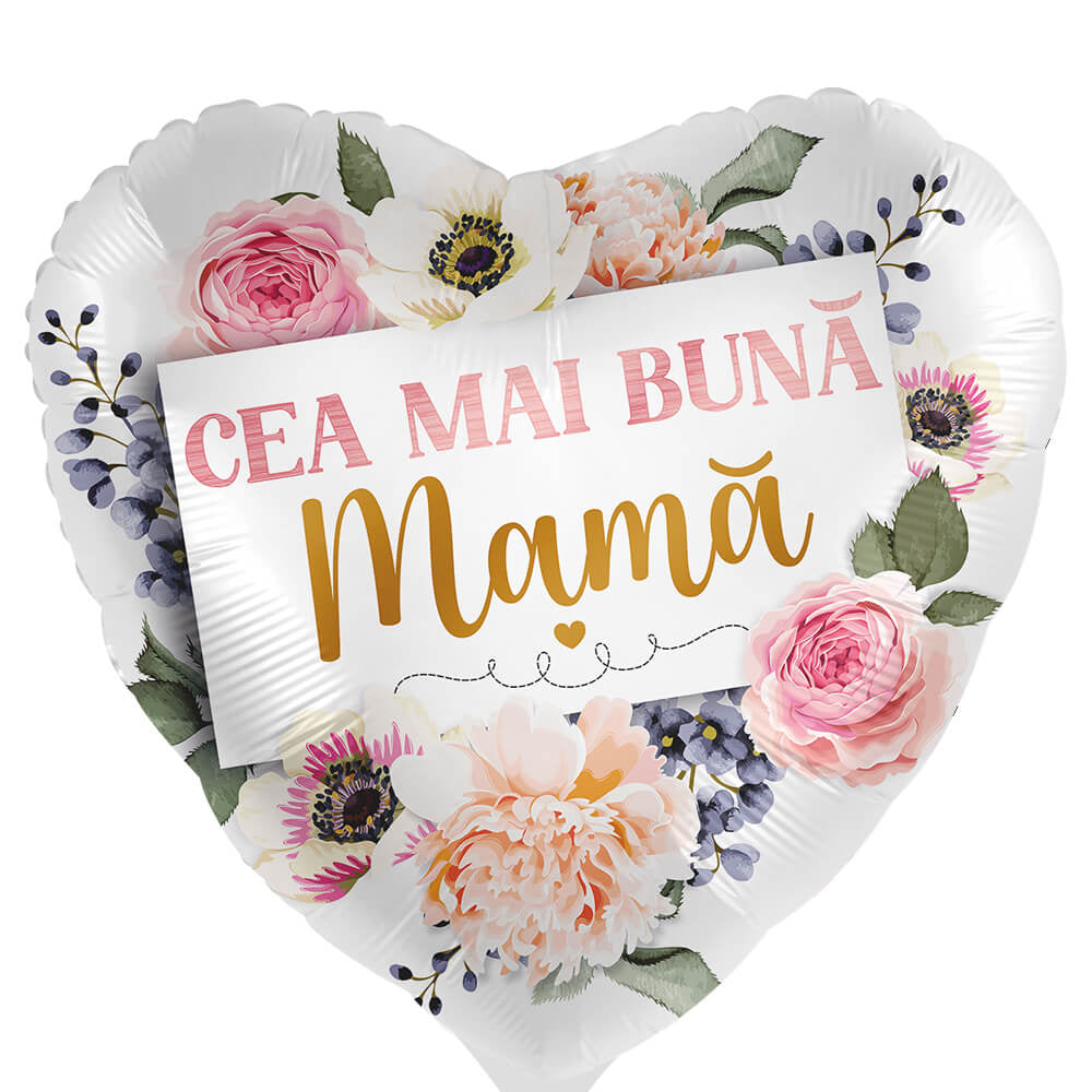 Balon Folie Inima Cea mai buna Mama! 43cm