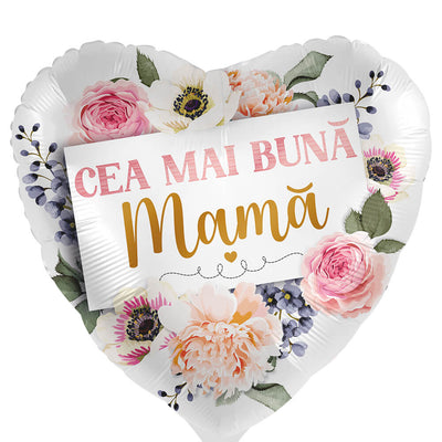 Balon Folie Inima Cea mai buna Mama! 43cm