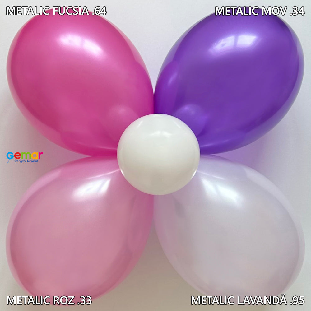 Latex Balloons 13cm Metallic Pink AM50.33