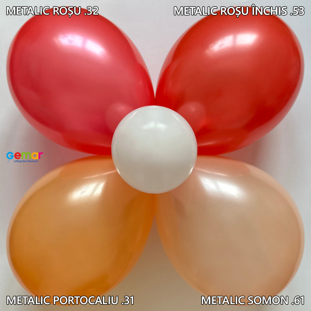 Baloane Latex 13cm Rosu Inchis Metalic AM50.53