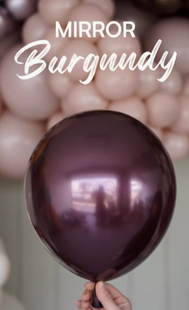 13cm Mirror Burgundy Kalisan Latex Balloons 5016