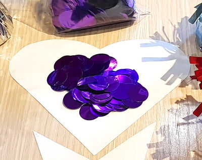 Metallic Confetti PURPLE 2cm Round 100g