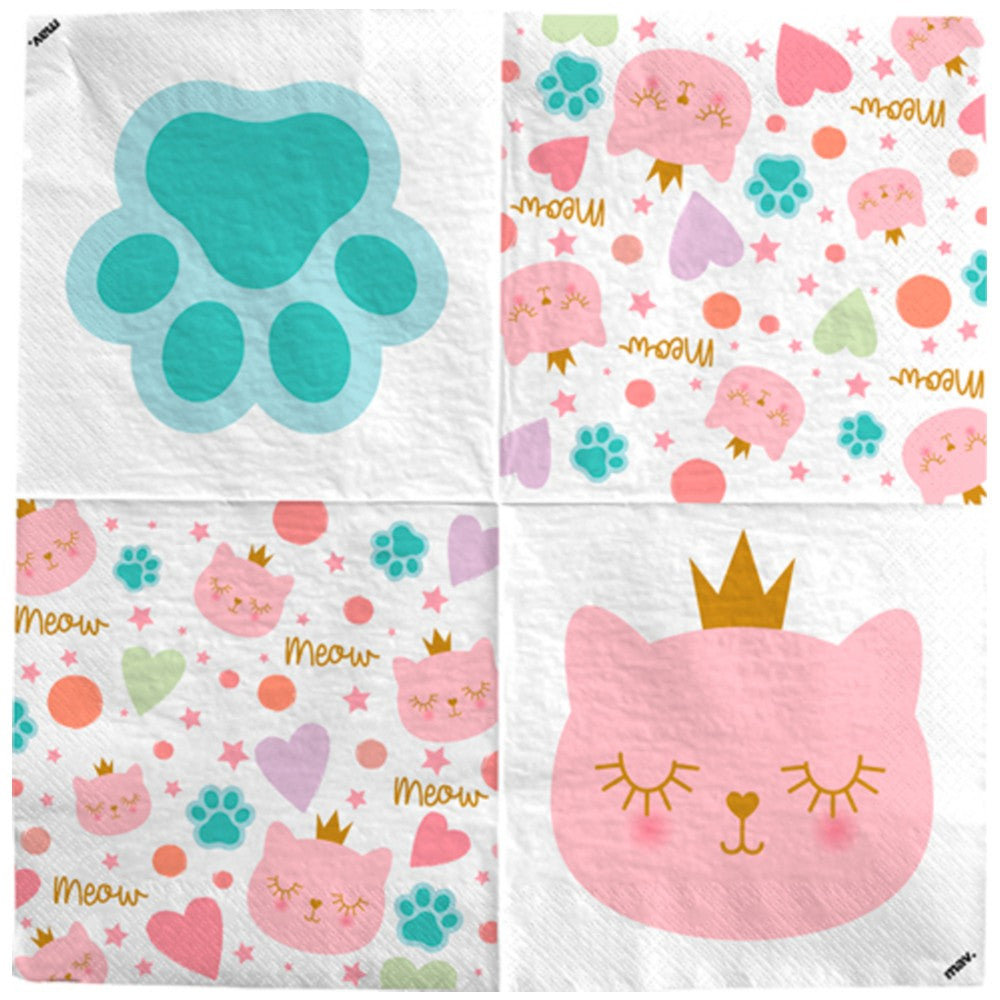 Set of 20 Grabo Kitten Napkins 33x33cm