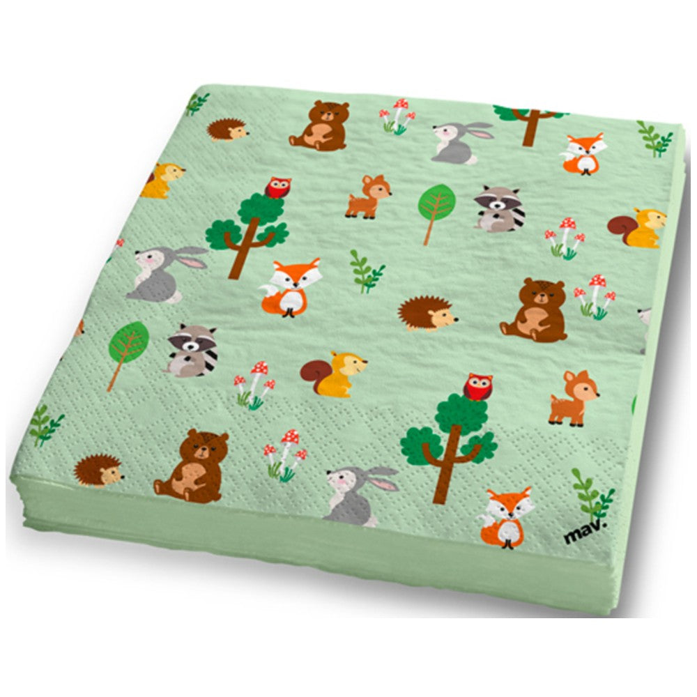 Set of 20 Woodland Napkins 33x33cm Grabo