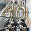 60cm Space Nebula Jumbo Latex Balloon - Black (Print: Gold)