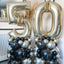 60cm Space Nebula Jumbo Latex Balloon - Black (Print: Gold)