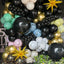 60cm Jumbo Latex Balloon Space Nebula - White (Print: Gold)