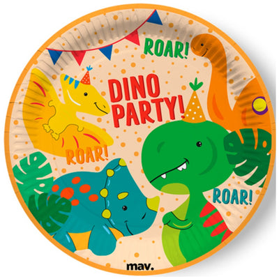 Set of 8 Dinosaur Plates 22.7cm Grabo