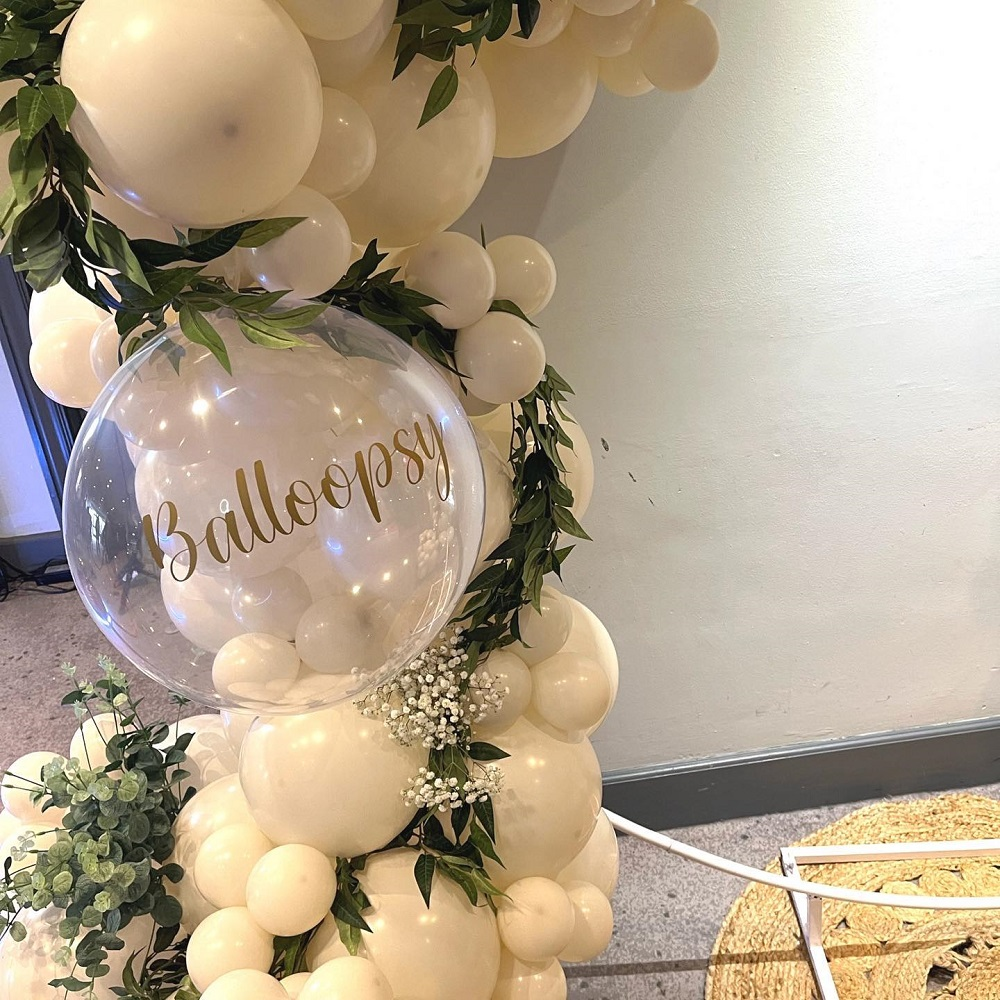 Jumbo Latex Balloon 45cm White Sand Retro 8015