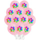 Set of 12 Latex Balloons 30cm Baby Pink Macaron Print Number 1