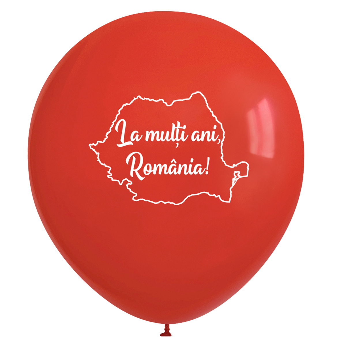 Set of 100 Tricolor Balloons "Happy Birthday Romania" and 100 Sticks and Plastic Rosettes