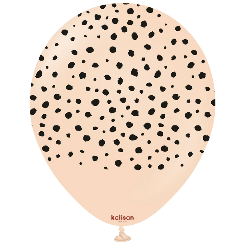 Baloane Latex 30cm Safari Cheetah - Blush (Print: Black)