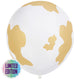 30cm Latex Balloons Safari Country Cow - White (Print: Gold)