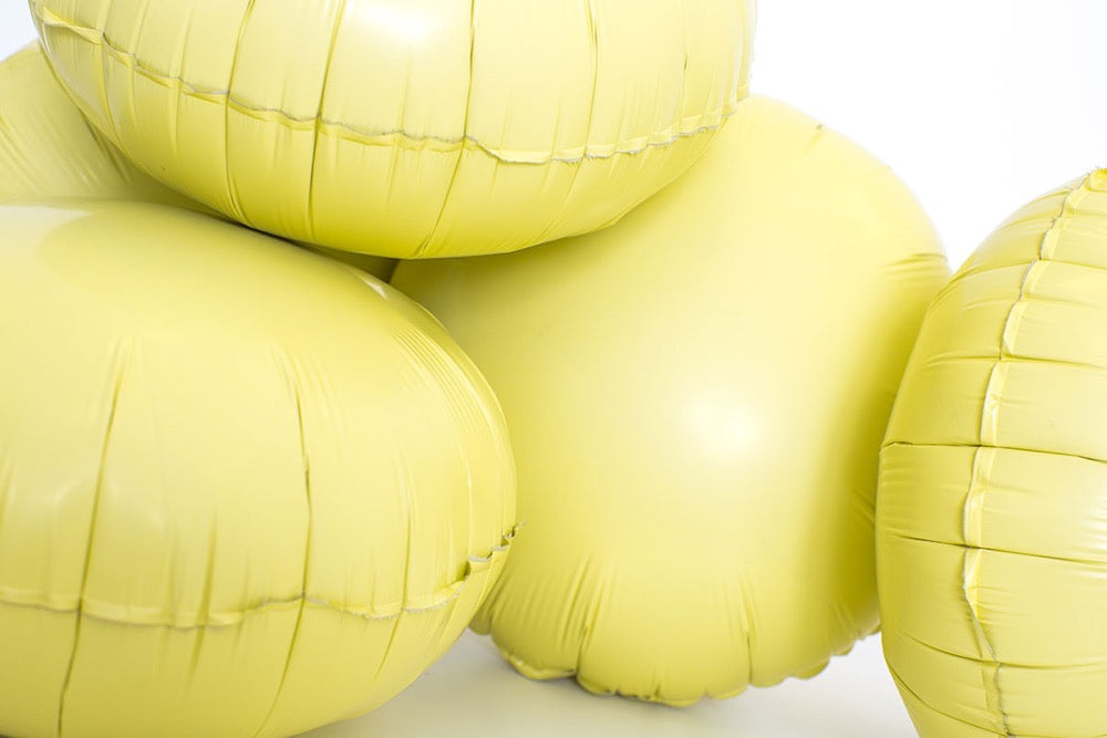 Matte Yellow Round Foil Balloon 46cm