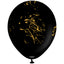 SET 25 Baloane latex 30cm Negre print Splatter Gold