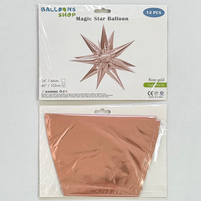 Foil Balloon Magical Star Rose Gold 102cm