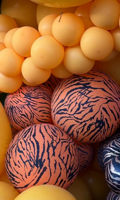 Latex Balloons 30cm Safari Tiger N - Orange (Print: Black)