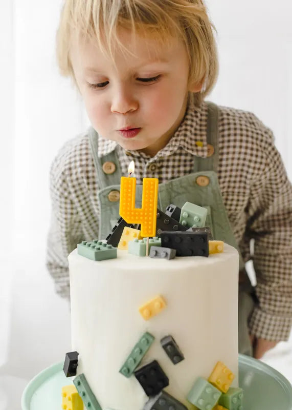 Lumanare Tort Cifra 4 Lego Brick 6 cm