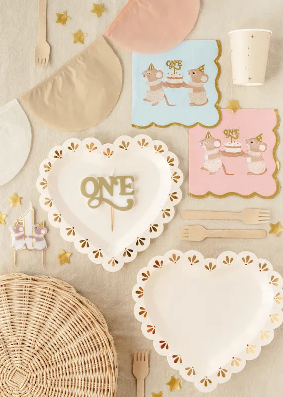 Lumanare Tort Prima Aniversare Gold ONE 6.5cm