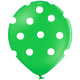 Latex Balloons 26cm GREEN with Polka Dots - G90DOTS.12