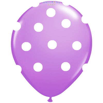 Baloane Latex 26cm LILA cu Buline - G90DOTS.49