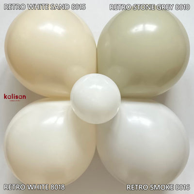 Baloane latex 13cm White Retro Kalisan 8018